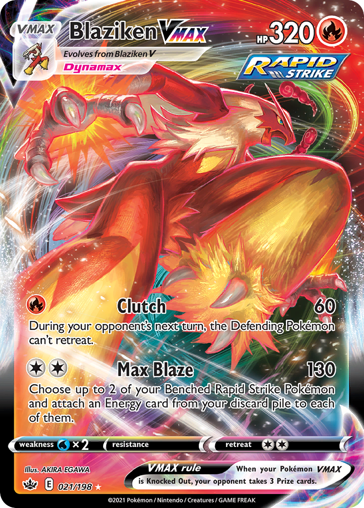 Blaziken VMAX (21/198) - [Holo Foil] Chilling Reign (CRE)