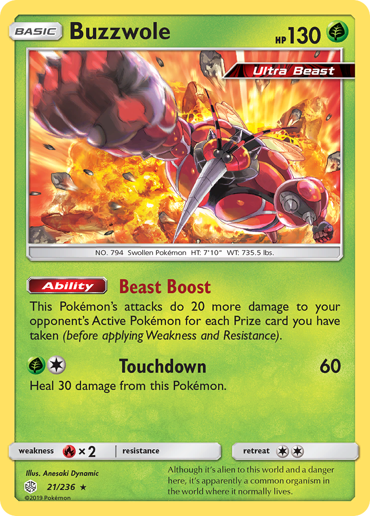 Buzzwole (21/236) - [Reverse Holo] Cosmic Eclipse (CEC)