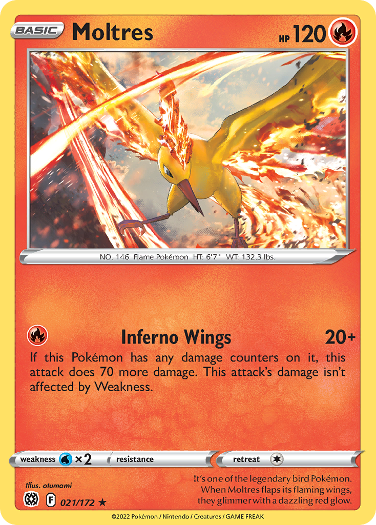 Moltres (21/172) - [Reverse Holo] Brilliant Stars (BRS)