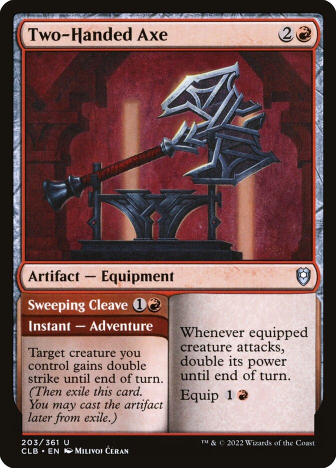 Two-Handed Axe // Sweeping Cleave (203) - Commander Legends: Battle for Baldur's Gate (CLB)