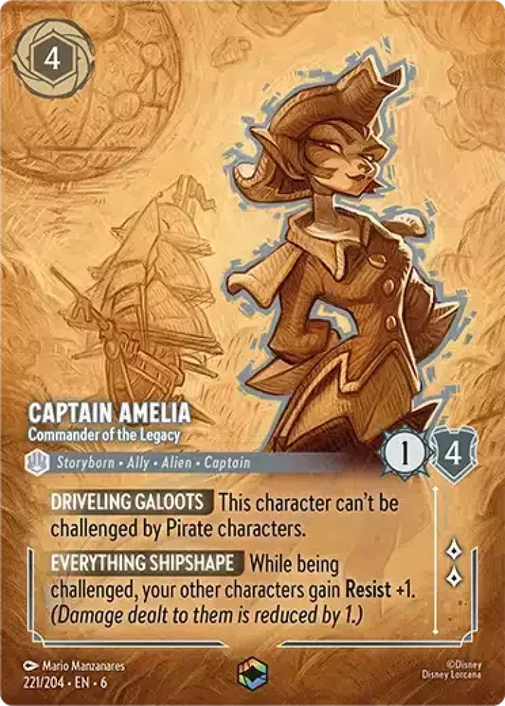 Captain Amelia - Commander of the Legacy - [Foil, Enchanted] Azurite Sea (6)