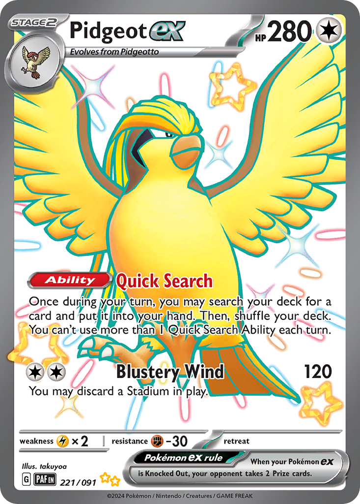 Pidgeot ex (221/91) - [Shiny Holo] Paldean Fates (PAF)