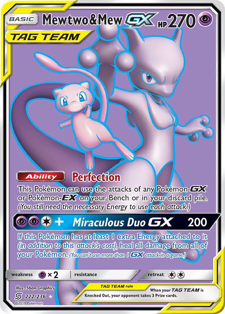 Mewtwo & Mew-GX (222/236) - [Full Art] Unified Minds (UNM)