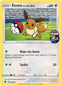 Eevee on the Ball - 002/005 (Pokemon Futsal) (2) - Miscellaneous Cards & Products (MCAP)