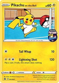 Pikachu on the Ball - 001/005 (Pokemon Futsal) (1) - Miscellaneous Cards & Products (MCAP)