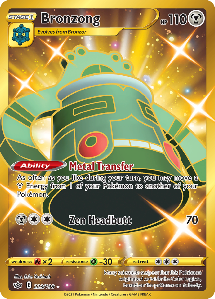 Bronzong (223/198) - [Secret Rare] Chilling Reign (CRE)