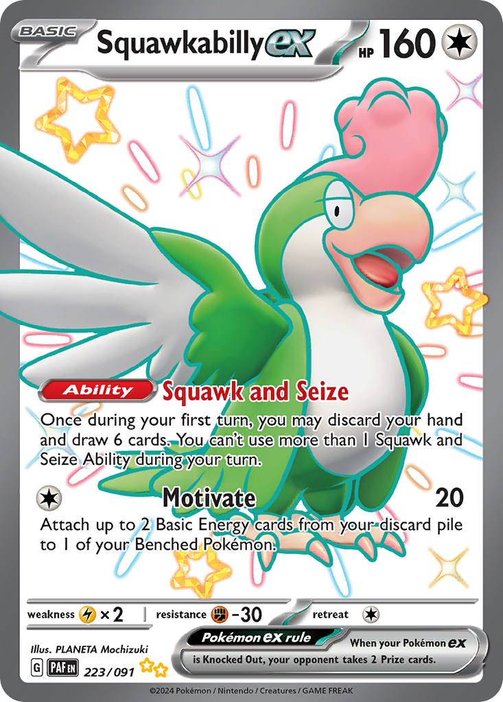 Squawkabilly ex (223/91) - [Shiny Holo] Paldean Fates (PAF)