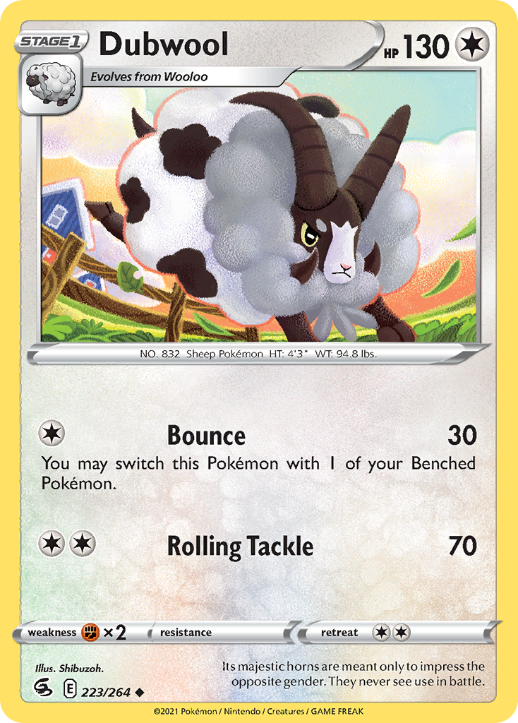 Dubwool (223/264) - [Reverse Holo] Fusion Strike (FST)