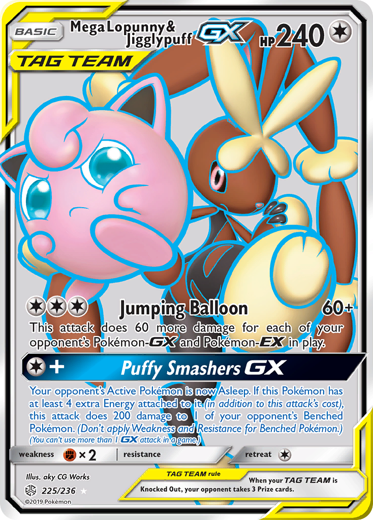 Mega Lopunny & Jigglypuff-GX (225/236) - [Full Art] Cosmic Eclipse (CEC)