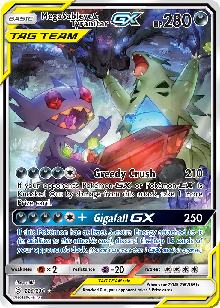Mega Sableye & Tyranitar-GX (226/236) - [Full Art] Unified Minds (UNM)