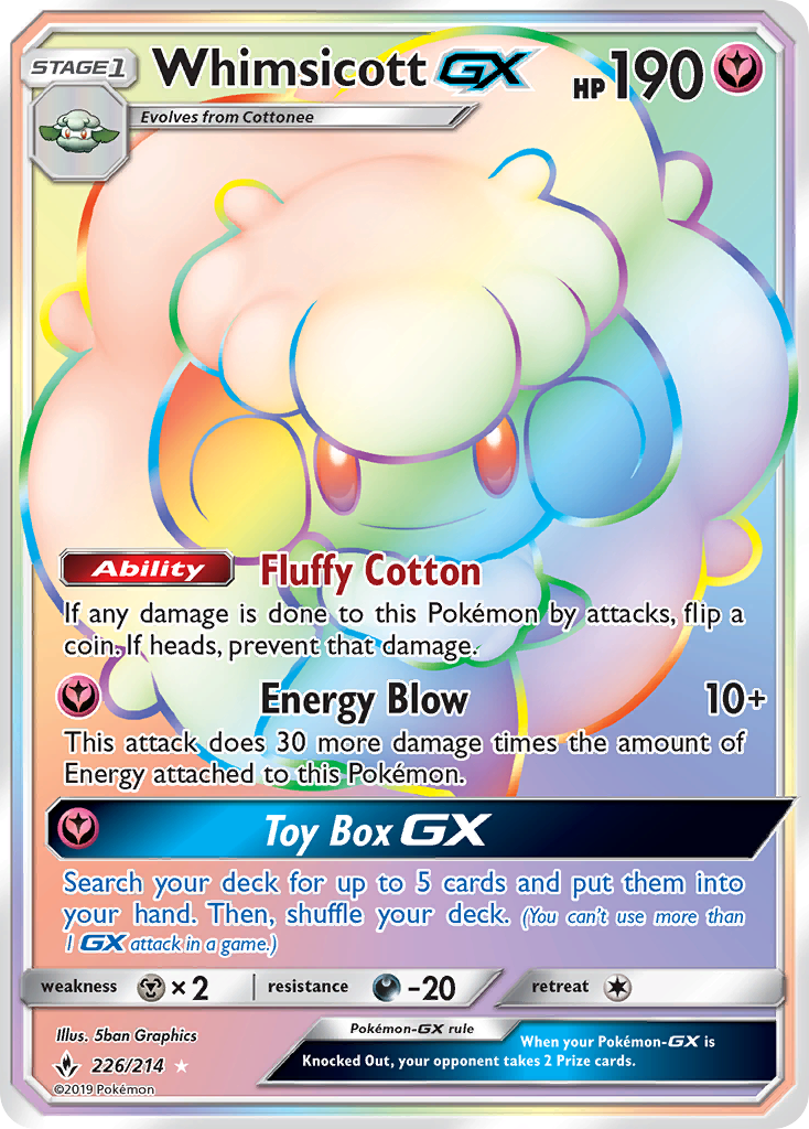Whimsicott-GX (226/214) - [Rainbow Holo] Unbroken Bonds (UNB)