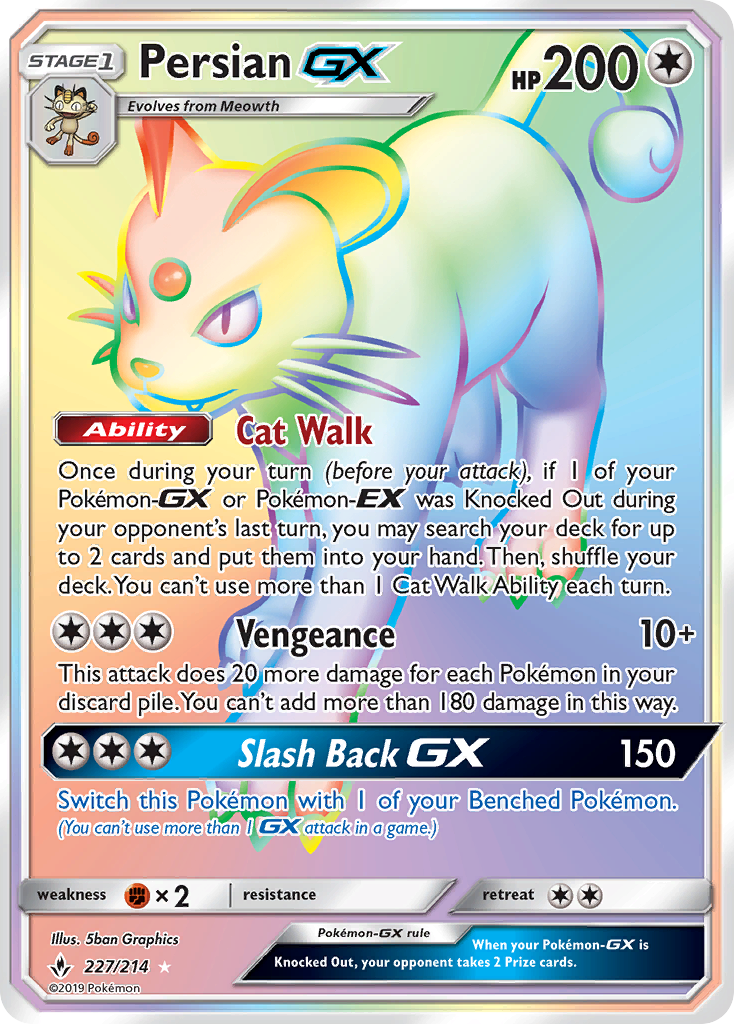 Persian-GX (227/214) - [Rainbow Holo] Unbroken Bonds (UNB)