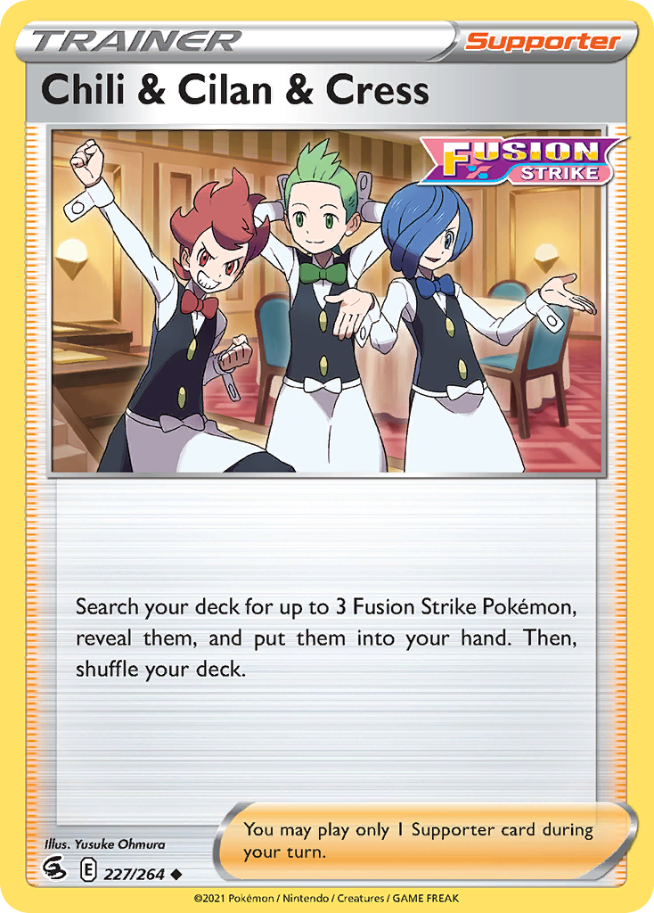 Chili & Cilan & Cress (227/264) - [Reverse Holo] Fusion Strike (FST)