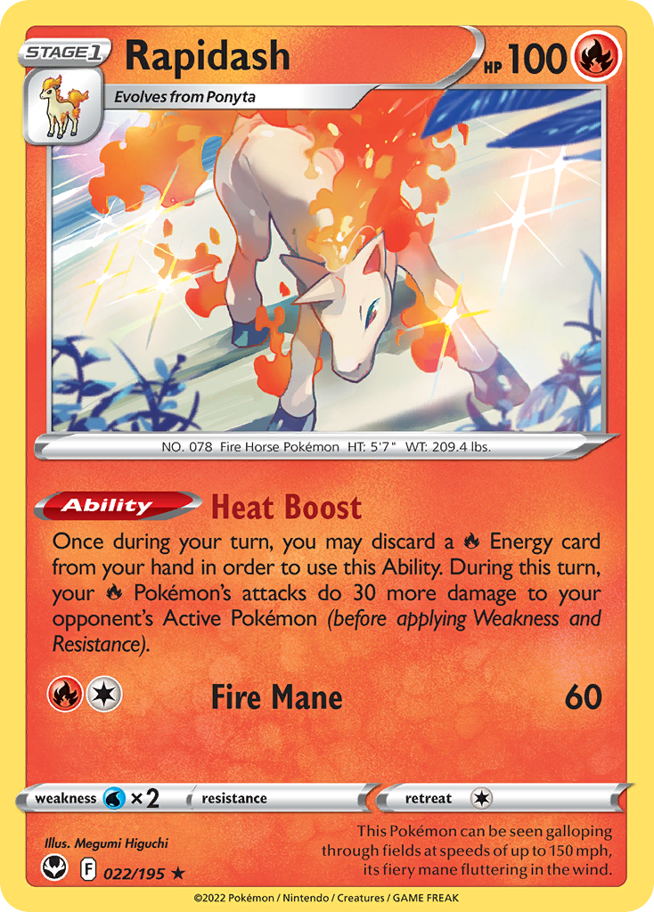 Rapidash (22/195) - [Reverse Holo] Silver Tempest (SIT)