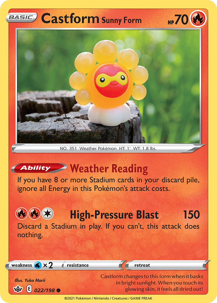 Castform Sunny Form (22/198) - [Reverse Holo] Chilling Reign (CRE)