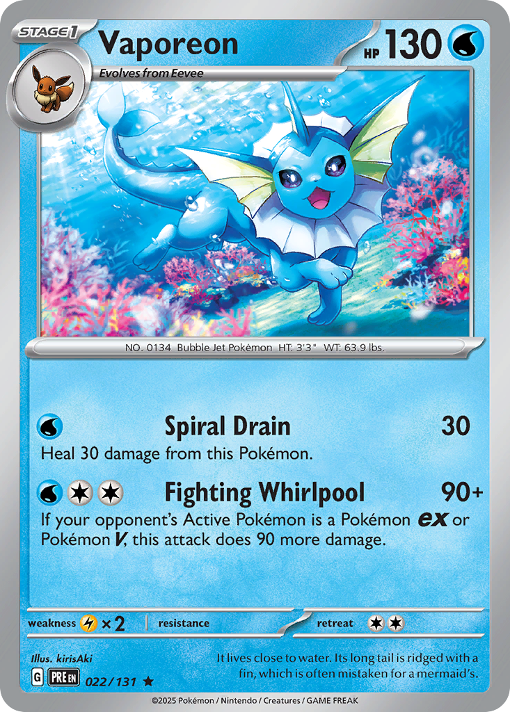 Vaporeon (22/131) - [Holo Foil] Prismatic Evolutions (PRE)