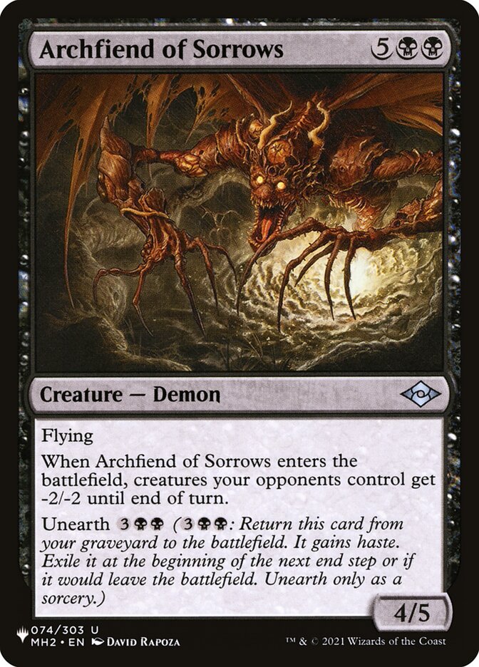 Archfiend of Sorrows (MH2-74) - The List (PLST)