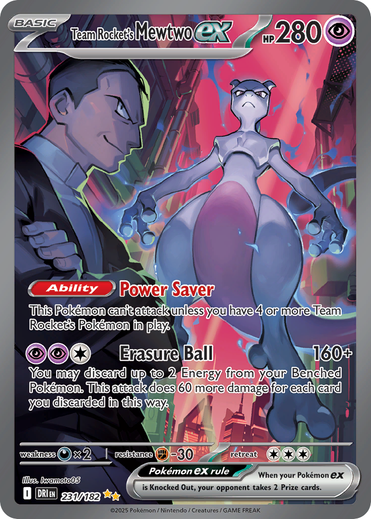 Team Rocket's Mewtwo ex (231/182) - [Alternate Art] Destined Rivals (DRI)