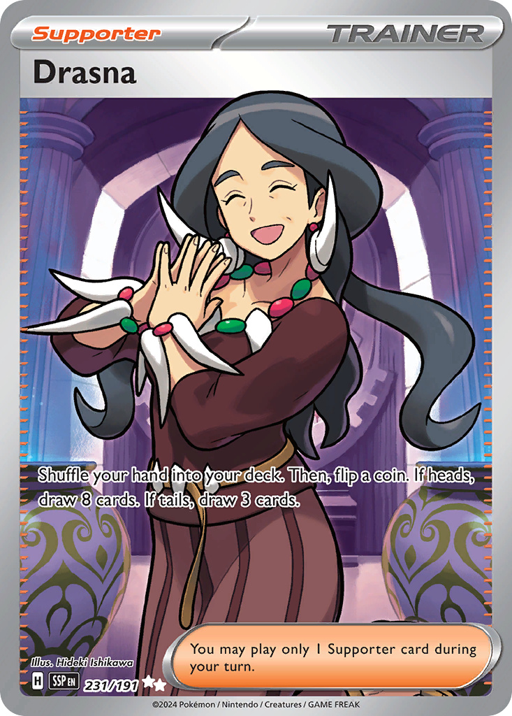 draw 3 cards pokemon Pokemon Trading Card Game Surging Sparks Ultra Rare Drasna #231