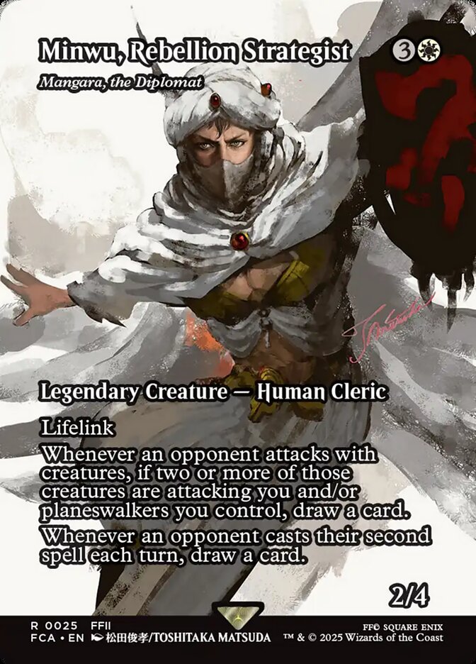 Minwu, Rebellion Strategist - Mangara, the Diplomat (25) - [Foil, Borderless] Final Fantasy: Through the Ages (FCA)