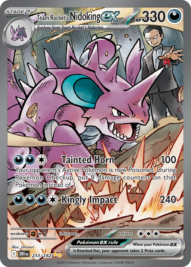 Team Rocket's Nidoking ex (233/182) - [Alternate Art] Destined Rivals (DRI)