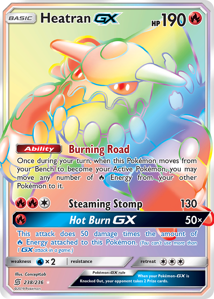 Heatran-GX (238/236) - [Rainbow Holo] Unified Minds (UNM)
