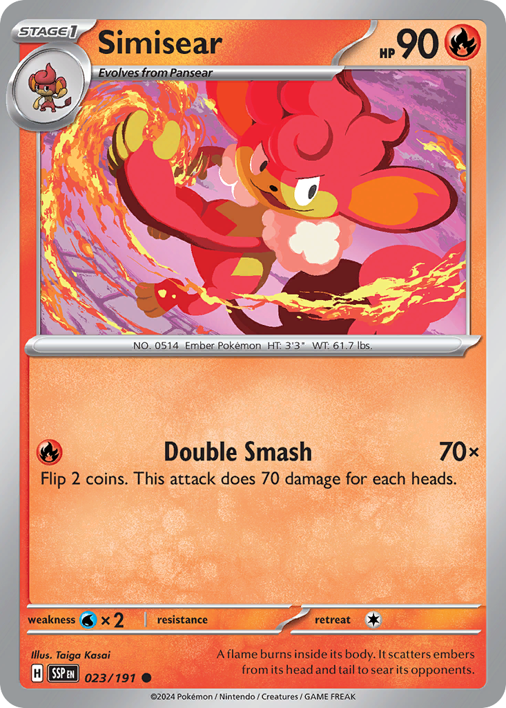 Simisear (23/191) - [Reverse Holo] Surging Sparks (SSP)