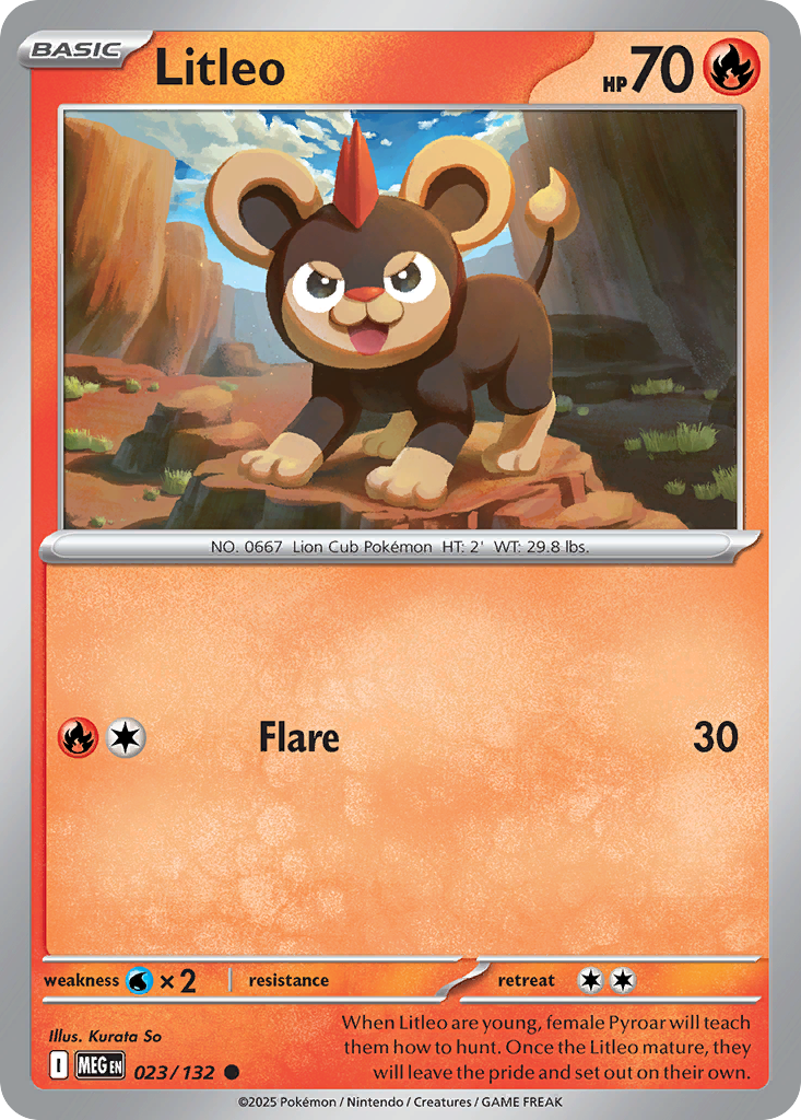 Litleo (23/132) - [Reverse Holo] Mega Evolution (MEG)