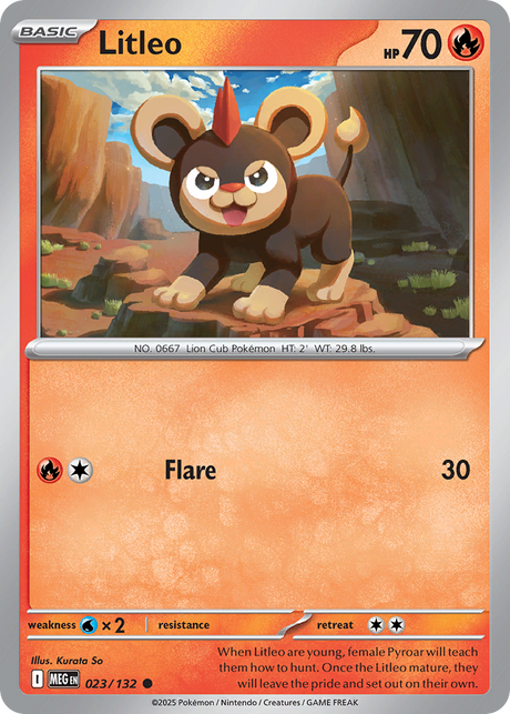 Litleo (23/132) - [Reverse Holo] Mega Evolution (MEG)