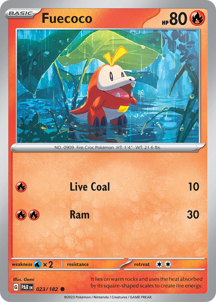 Fuecoco (23/182) - [Reverse Holo] Paradox Rift (PAR)