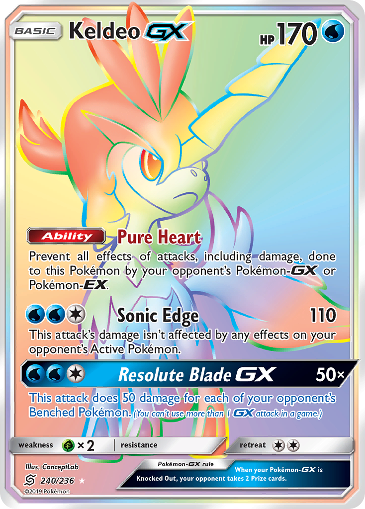 Keldeo-GX (240/236) - [Rainbow Holo] Unified Minds (UNM)