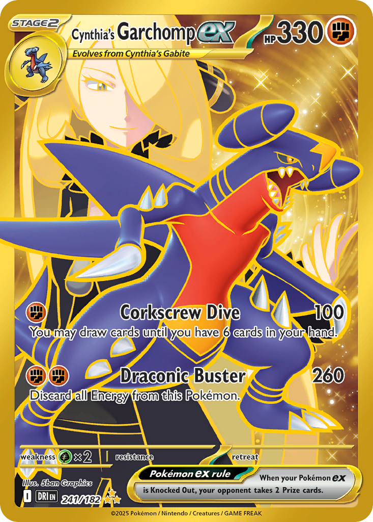 Cynthia's Garchomp ex (241/182) - [Gold Holo] Destined Rivals (DRI)