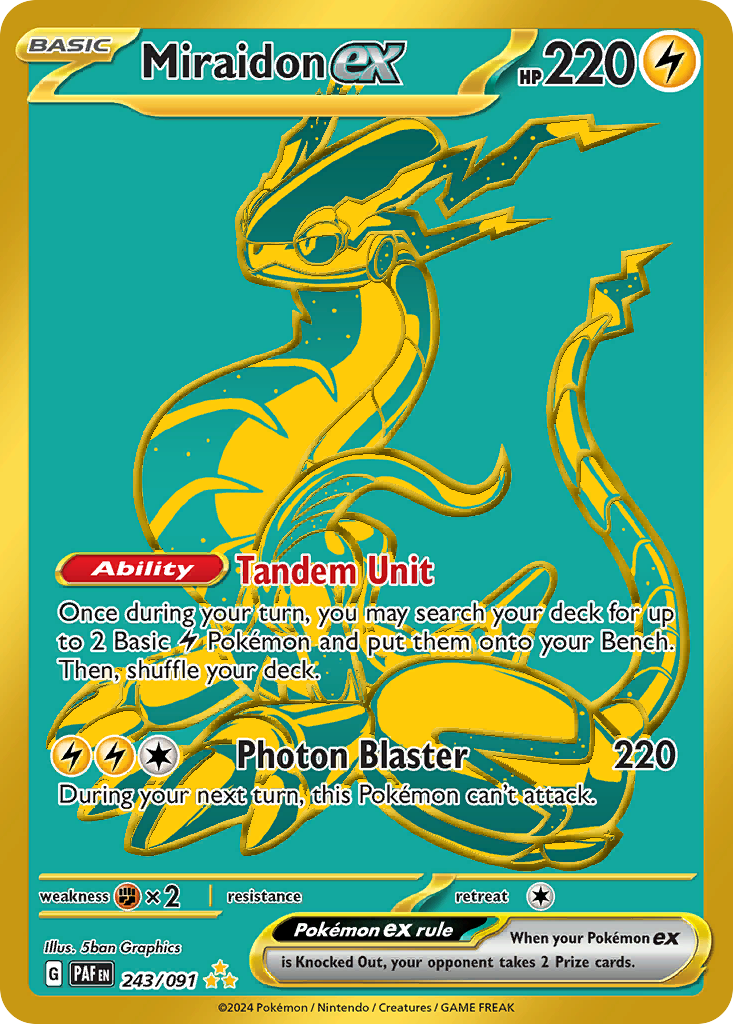 Miraidon ex (243/091) [Scarlet & Violet: Paldean Fates] Lightly Played Holofoil