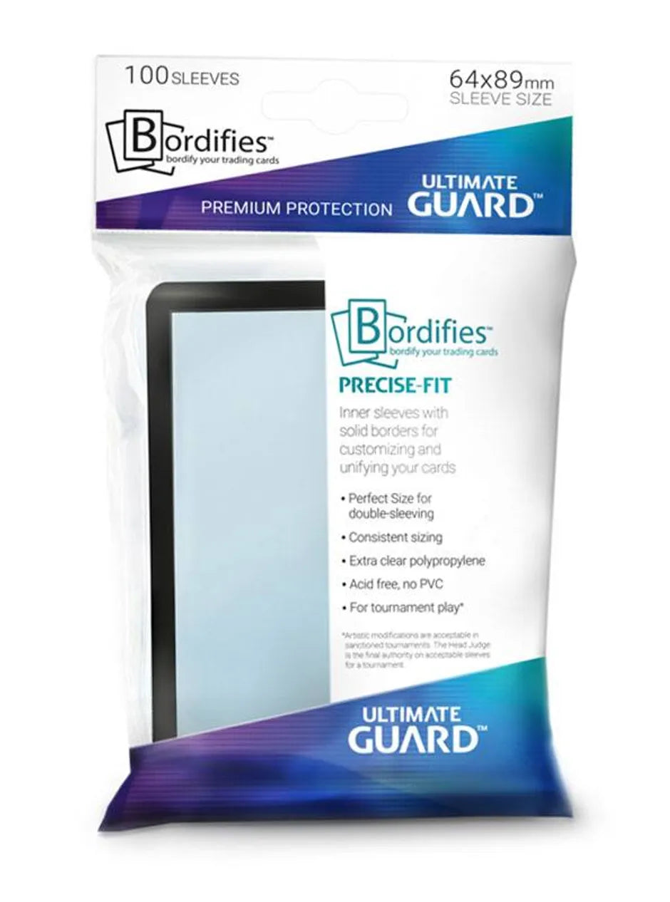 Double Matte Sleeve Bordifies Precision-fit Black (100-Pack) - Ultimate Guard Card Sleeves