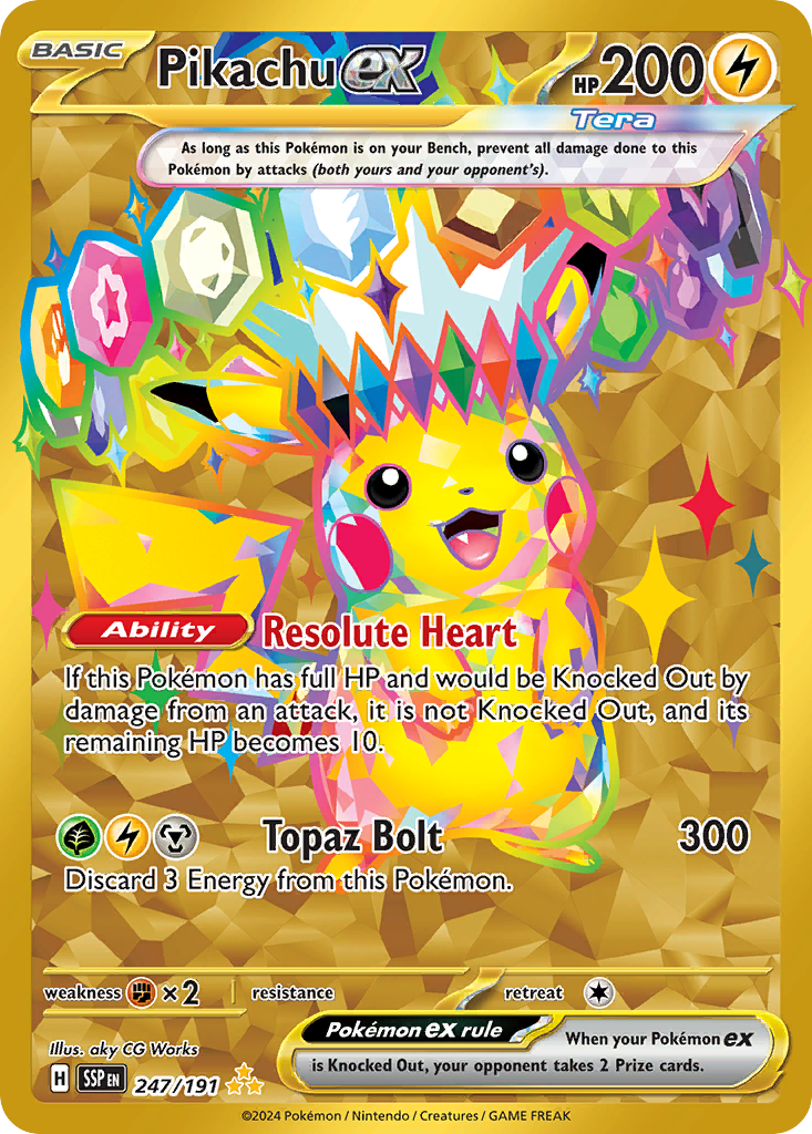 Pikachu ex (247/191) - [Gold Holo] Surging Sparks (SSP)