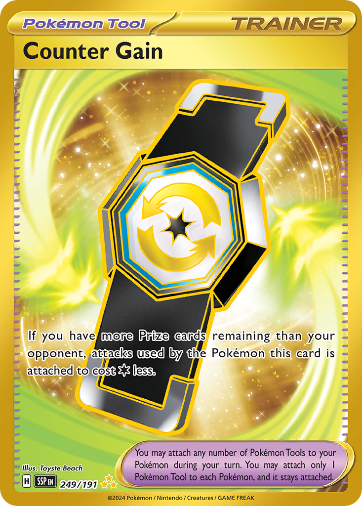 gold pokemon cards price Pokemon Trading Card Game Surging Sparks Hyper Rare Counter Gain #249