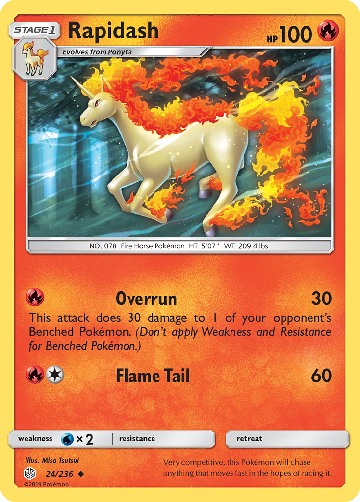 Rapidash (24/236) - [Reverse Holo] Cosmic Eclipse (CEC)
