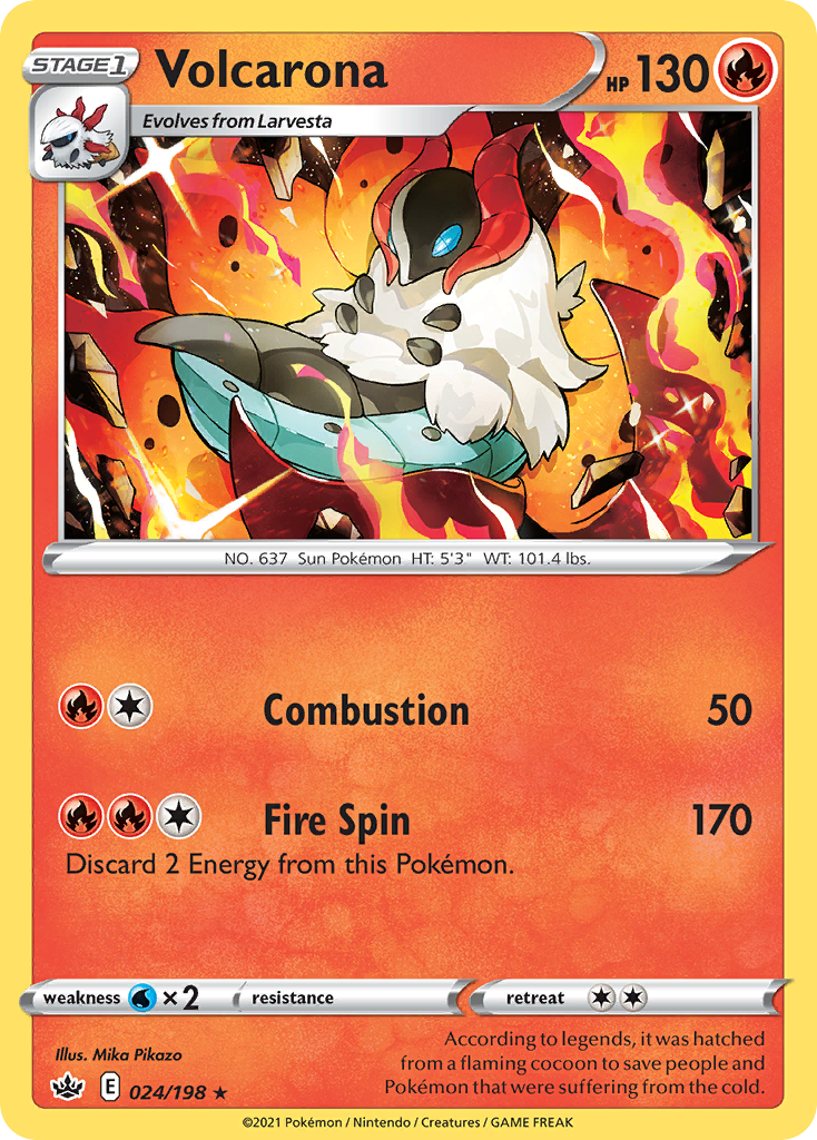 Volcarona (24/198) - [Reverse Holo] Chilling Reign (CRE)