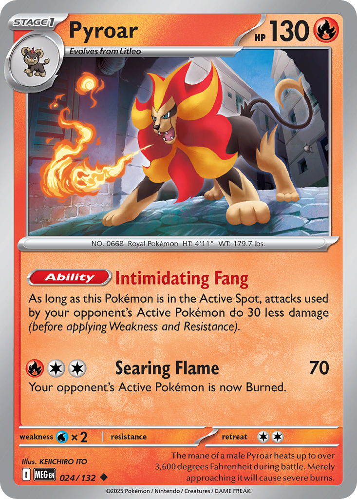 Pyroar (24/132) - [Reverse Holo] Mega Evolution (MEG)