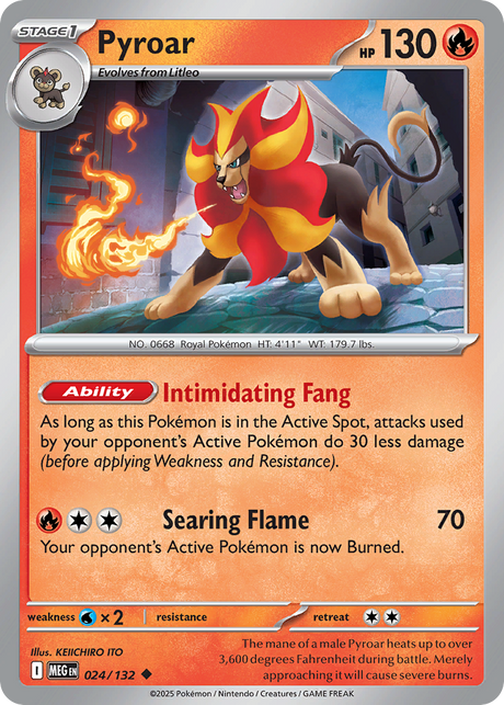 Pyroar (24/132) - [Reverse Holo] Mega Evolution (MEG)
