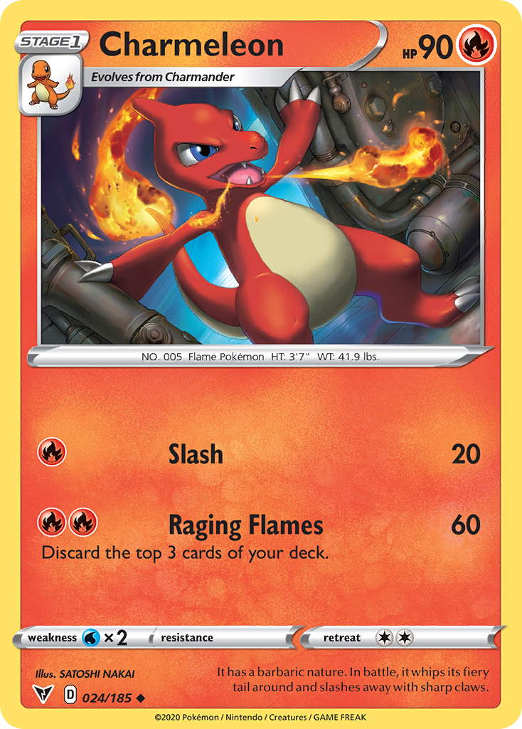 Charmeleon (24/185) - [Reverse Holo] Vivid Voltage (VIV)