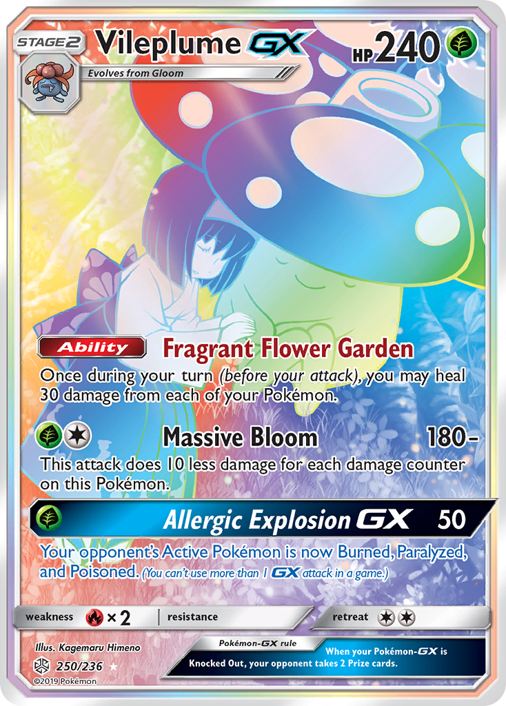 Vileplume-GX (250/236) - [Rainbow Holo] Cosmic Eclipse (CEC)
