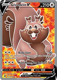 Greedent V (Full Art) (256) - SWSH08: Fusion Strike (SWSH08)