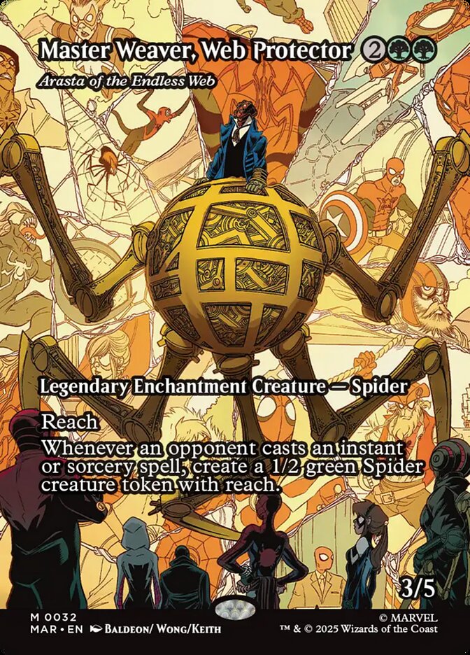 Master Weaver, Web Protector - Arasta of the Endless Web (32) - [Foil, Borderless] Marvel Universe (MAR)