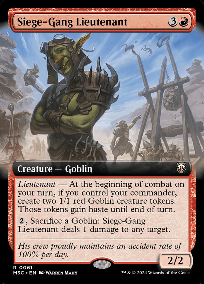 Siege-Gang Lieutenant - [Foil, Extended Art] Modern Horizons 3 Commander (M3C)