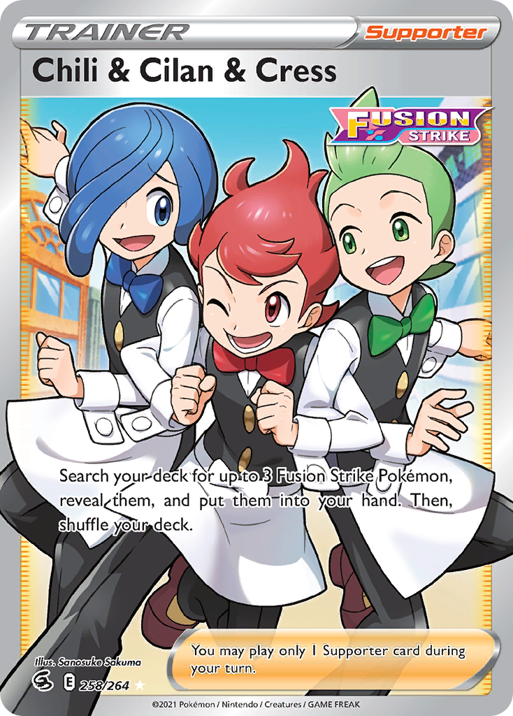 Chili & Cilan & Cress (258/264) - [Full Art] Fusion Strike (FST)
