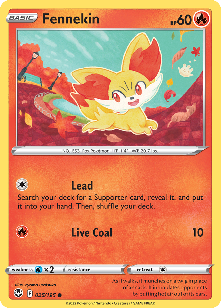 Fennekin (25/195) - [Reverse Holo] Silver Tempest (SIT)