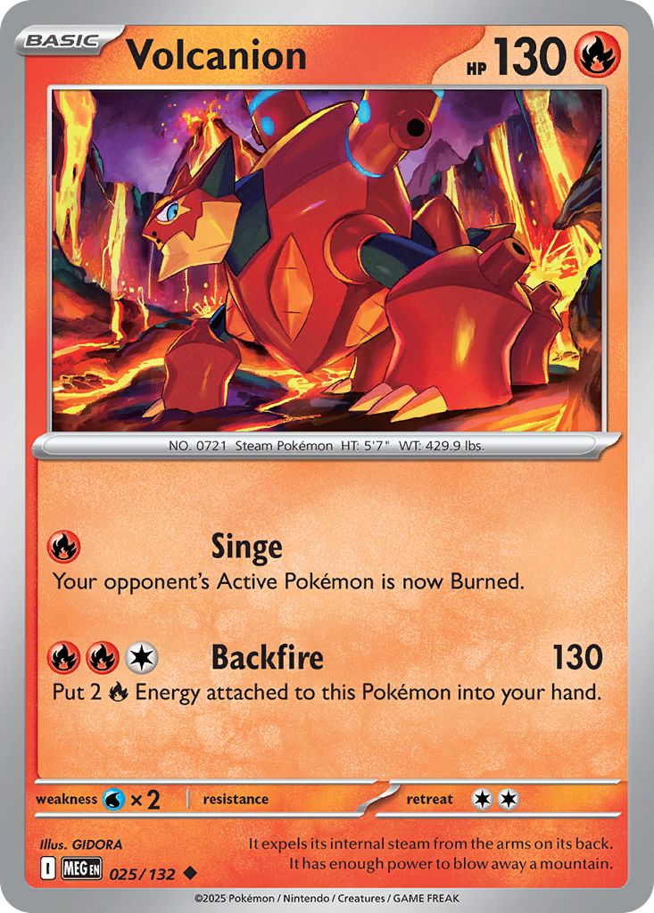 Volcanion (25/132) - [Reverse Holo] Mega Evolution (MEG)