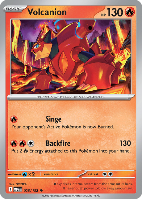 Volcanion (25/132) - [Reverse Holo] Mega Evolution (MEG)