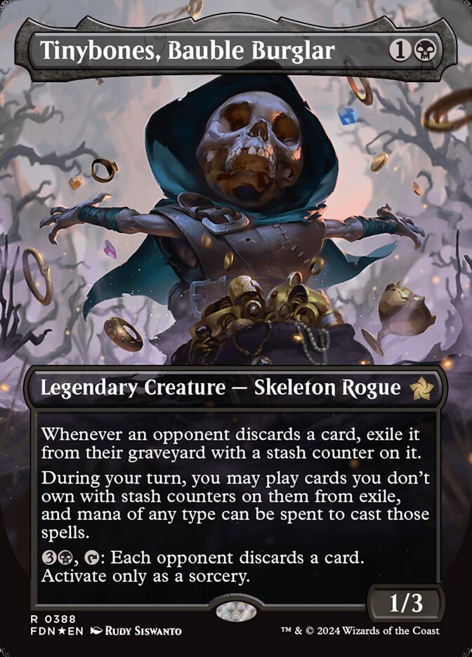 Tinybones, Bauble Burglar - [Mana Foil, Borderless] Foundations (FDN)